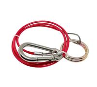 Double Dragon Williams - Cavo di sicurezza per rimorchio, caravan, rimorchio, caravan, cavalli, barca, cavo di sicurezza, anello di scoppio, cavo in acciaio inox da 1 m, forza di trazione ≥ 400 kg
