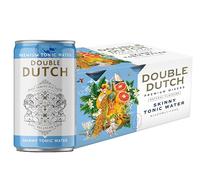 DOUBLE DUTCH Skinny Tonic Water (6 lattine da 150 ml), acqua tonica a basso contenuto calorico per gin e cocktail, senza glutine e vegana, perfetta per miscelare bevande analcoliche
