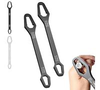 Double-Ended Torx Wrench, Universal Automotive Torx Wrench 8-24mm Self-Tightening, Universal Self Adjusting Wrenchs for Car Repair, Bike, Plumbing, Home Maintenance (Black*2)
