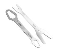 Double Ended Universal Wrench - 2 Piece Self Adjusting Multi Functional Spanner Set for Repair | Duals Head Adjustable Tool for Bicycle Bike Electric Furniture Home Bathroom Shower Bolts Maintenance