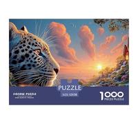 Double Exposure of The Jaguar 1000 Pezzi Cartoncino Premium Bundle Di Puzzle African Wildlife Anti-stress Sfida Unica Puzzle Regali Per Famiglia E Amici 52x38cm/1000pcs