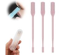 double-face, taglia manuale, portatile, girevole a 360°, con pulisci-orecchie(rosa, 3 pezzi)