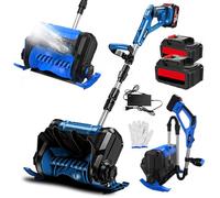 Double Folding Snow Removal Machine 1200w, Retractable Snow Blower With Digital Display & 2 Battery, Clearing Width 30cm, Directions Adjustment, Cordless Snow Shovel, For Yard/farm 2 batteries