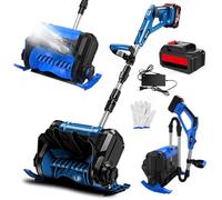 Double Folding Snow Removal Machine 1200w, Retractable Snow Blower With Digital Display & 2 Battery, Clearing Width 30cm, Directions Adjustment, Cordless Snow Shovel, For Yard/farm 1 battery