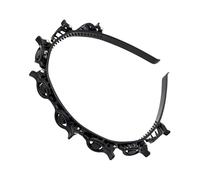 Double frange en épingle à cheveux avec clips | Bandeau à double frange | Outil de coiffure élégant à Double couche | Lotto di 2 bandeaux à clip noirs en épingle à cheveux pour femmes et filles