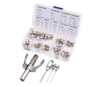 Double Handle Grease Coupler - Steel Grease Joint Raccordi con 3 Grease Needles, Quick Connect Greasing Kit | High Pressure Quick Release Coupler for 1/8" NPT Grease Guns | 9 x 5 x 1,4 cm, 310 g