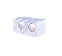 Double Head LED Square Panel Mounted Spotlights Aluminum Recessed Ceiling Downlight Ultra Bright Anti-Dazzle Commercial Directional Recessed Lights Decoration,Black-Warm Light_10w