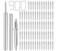 Double-Head Skirting Thread Seamless Nail, Double-Headed Skirting Nails, Invisible Nails with Sleeve Barrels Tool, Invisible Security Non-marking Traceless Board Fasteners Screws(900Pcs)