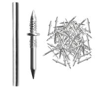 Double Headed Skirting Nails - Carbon Steel 2.8x0.3cm | Skirting Nails, 100pcs Rust Proof Thread Screws With Sleeve Tool | Seamless Nail For Woodworking Home Renovation Furniture Construction Use