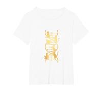 Double Helix Dna Gatti Genetica Biologia Scienze Insegnante Maglietta, Donna Plus-Size, Bianco, 5X