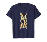 Double Helix Dna Gatti Genetica Biologia Scienze Insegnante Maglietta, Uomo, Navy, 6XL