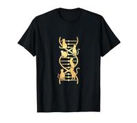 Double Helix Dna Gatti Genetica Biologia Scienze Insegnante Maglietta, Uomo, Nero, M