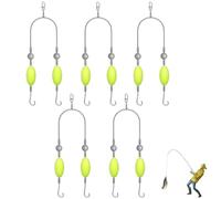 Double Hook Reverse Bottom Rig, 2025 Swimming Bait for Freshwater Saltwater, Single Line Double Hook Bottom Fishing Rig, Surf Tackle for Beginners & Pro (5, 12#)