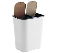 Double Kitchen Trash Can, Classification Garbage Bin, 12,99 x 11,42 x 8,27 Inches Push-Button Lids, Compartment Waste Container for Home, Kitchen, Garden, Camping, Living Room
