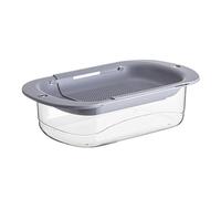 Double-Layer Draining Basket, Retractable Kitchen Colander, 14.57x8.46x4.13 Inches Space-Saving Basin, Adjustable Handles, Sink Strainer for Washing Fruits Vegetables Pasta and Rice Use