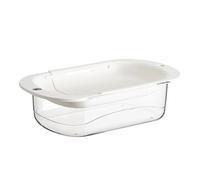 Double-Layer Draining Basket, Retractable Kitchen Colander, 14.57x8.46x4.13 Inches Space-Saving Basin, Adjustable Handles, Sink Strainer for Washing Fruits Vegetables Pasta and Rice Use