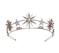 Double Layer Rhinestone Star Crown - Korean Style Headband for Forest Princess Theme(Golden)