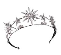 Double Layer Rhinestone Star Crown - Korean Style Headband for Forest Princess Theme(Silver)