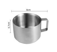 Double Layer Stainless Steel Espresso Cup with Handle 3.4oz Small Coffee Cup