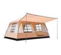Double Layer Tent for Camping with Porch, 12 Person Family Cabin Tents, 2 Rooms, Straight Wall, 3 Doors and 3 Window with Mesh, Waterproof, Big Dome Tent for Outdoor, Picnic, Friends Gathering Learned