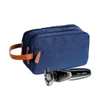 Double Layer Toiletry Bag, Water Resistant Grooming Bag, Lightweight Toiletry Organizer, Large Capacity Portable Toiletry Case with Handle for Grooming, 25x10x15 cm, Gray, Black, Navy Blue