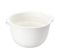 Double Layer Vegetable Basket & Strainer | Wash and Drain Fruits/Veggies at Once | Large Capacity Plastic Colander for Kitchen Sink