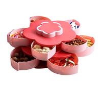 Double-layered Rotating Snack Tray | Rotating Petal Snack Plate, Petal Design Compartment Candy Box For Appetizers And Treats For Home And Parties