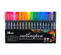 Double Lines Shimmer Markers, Glitter Gel Outline Pen Set, Self-Outline Markers for Scrapbooking, Journaling, Glitter Doodle Drawing, Greeting Cards, Art Crafts, Sparkling Marker Set for Projects