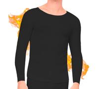 DOUBLE M, 1 o 2 Confezioni di Biancheria Intima Termica, Maniche Lunghe da Uomo, Fodera in Pile, Collo Rotondo, Calda per l'inverno, Leggera, Traspirante, Cotone, Taglia S/M/L/XL/XXL, Grammatura 160gr