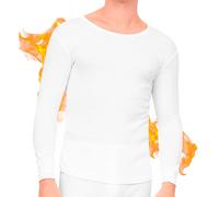 DOUBLE M, Confezione 1 o 2 Intimo Termico a Maniche Lunghe da Uomo, Fodera in Pile, Collo Rotondo, Caldo per l'inverno, Leggero, Traspirante, Cotone, Taglia S/M/L/XL/XXL, Alta Grammatura 200gr