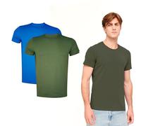 DOUBLE M Confezione da 4, 2, 1 Magliette Uomo Girocollo, Magliette Basic a Maniche Corte, Magliette in Cotone e Spandex, Stile Casual, varietà di Colori.