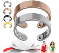 Double Magnetic Ring, 2025 New Adjustable Open Stainless Steel Rings for Women & Men, Reduces Stress&anxiety, Better Sleep (2PCS-D)