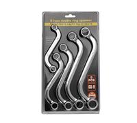 Double Ring Spanner Set - 10mm To 19mm Small Wrench Set | Metric Torx Tool Kit | Offset Wrenches With Rust Resistant Finish And Clear Scale Markings | Professional Hand Tools Spanner