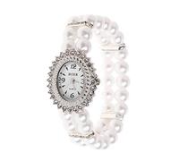 Double Row Orologio da polso da donna al quarzo di lusso casual da donna gioielli con perle in lega di acciaio orologio da polso con cristalli braccialetti alla caviglia per ragazze adolescenti