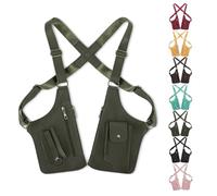 Double Shoulder Armpit Bag, Underarm Shoulder Bag For Men, Premium Leather Adjustable Bags, Anti-Theft, Casual Wear (Army Green)