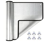 Double Sided Aluminum Foil Window Insulation Panel, Heat Blocking Thermal Cover with Suction Cups, Blackout Privacy Sun Shade Shield for RV and Sunroom(Black Edge,60"W x 72"H)
