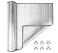 Double Sided Aluminum Foil Window Insulation Panel, Heat Blocking Thermal Cover with Suction Cups, Blackout Privacy Sun Shade Shield for RV and Sunroom(Gray Edge,60"W x 48"H)