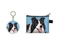 Double-sided embroidered keychain/compact wallet, Perfect as a bag accessory, backpack charm, keychain, or for car or house keys, coin, cash, and credit card wallet (1,11 * 13.5CM) (13,11 * 13.5CM)
