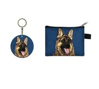 Double-sided embroidered keychain/compact wallet, Perfect as a bag accessory, backpack charm, keychain, or for car or house keys, coin, cash, and credit card wallet (1,11 * 13.5CM) (12,11 * 13.5CM)