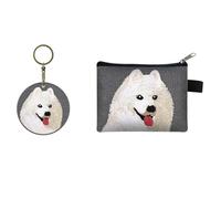 Double-sided embroidered keychain/compact wallet, Perfect as a bag accessory, backpack charm, keychain, or for car or house keys, coin, cash, and credit card wallet (1,11 * 13.5CM) (14,11 * 13.5CM)