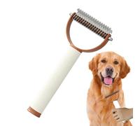 Double Sided Ergonomic Handle Tool - Grooming Comb for Dogs - Long Thick Haired Pets Grooming Rake | for Travel Living Room Animals Shelter Long Thick Coat Puppies Kittens