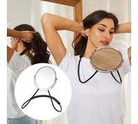 Double Sided Mirror Standard Viewing and 5X Magnification Mirror' arm is Flexible to Around The Neck