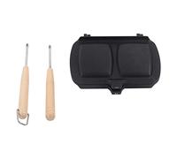 Double Sided Panini Pan Nonstick | Detachable Handles Save Space, Easy Wipe | Compact Panini Maker for Home/Dorm/Office | 14.2 Inch Aluminum Alloy