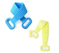 Double-Sided silicone naturale Spazzola Strofinare, pigro silicone sfregamento asciugamano, Strofinare strumento adatto for gli anziani, i bambini, ecc (23,6 * 4.3in, 2PCS) (Color : Yellow)