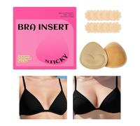Double Sided Sticky Bra Inserts, Strapless Adhesive Bra Pads, 2.36x2.36 inches, Invisible Reusable Bathing Suit Tops Lingerie Support, Nipple Covers for Women, Swimwear Wedding Dress Sports Daily