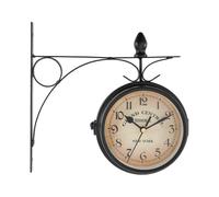 Double Sided Wall Clock, Outdoor Garden Clock Railway Station Clock Retro Wall Clock Outdoor Garden
