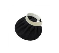 Double-Sided White Rubber Shell Empty Top Hat Female Models Summer Sun Protection Cap Adjustable Sun Shade Beach Sun Hat, Black