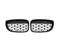 Double Slats Grill Diamante Griglia Rene Anteriore Griglie Paraurti Racing Grill Argento Per BMW Per E81 E82 E87 E88 128I 130I 135I 1 Serie 2007-2011 Griglia Radiatore(Nero)