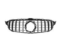 Double Slats Grill Griglia Superiore Per Mercedes Per Benz Per Classe C W205 C300 C250 C43 Per AMG 2019-2021 Nero Lucido Per Stile Per Griglia Radiatore(Nero)