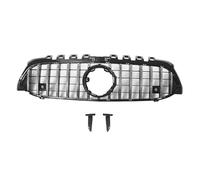 Double Slats Grill Per Benz Per A-Class W177 2019-2022 A200 A220 A250 A35 Per AMG Cromato Nero Diamanti Stile Griglia GTR Paraurti Anteriore Griglia Radiatore(Glossy Silver)